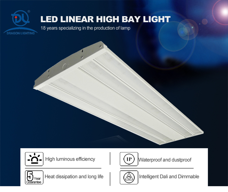 200W Dimmable Surface Mounted Rectangle Linear High Bay Light