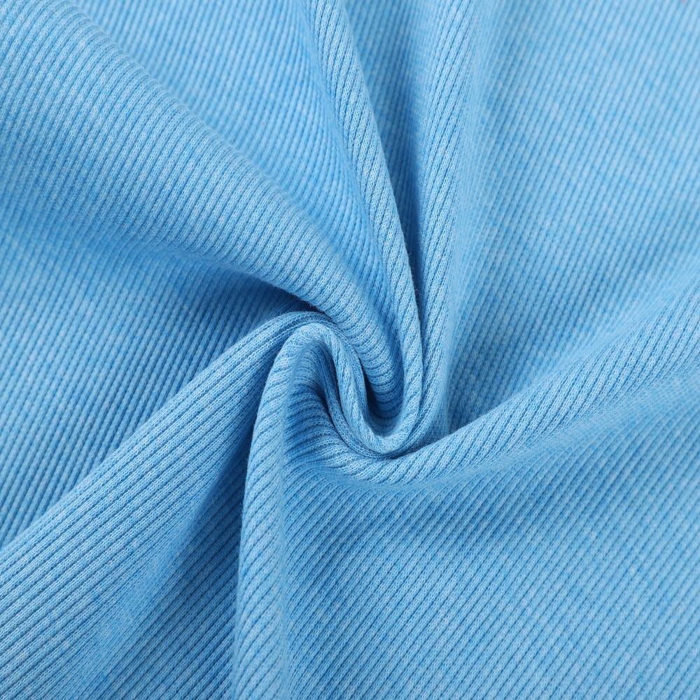 30s polyester cotton elastane 2x2 rib knit fabric