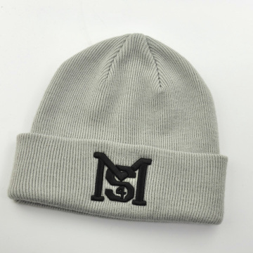 stripped slouchy wholesale knitted custom fold up beanie hats