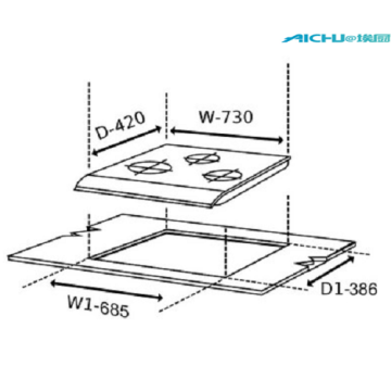 Glen 3 Burners Built In Glass Hob