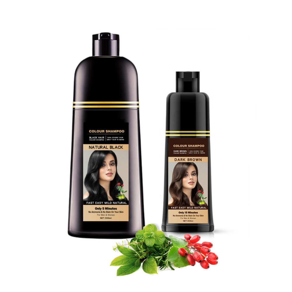 Herbal Hair Dying Shampoo For Grey Hair Coverage