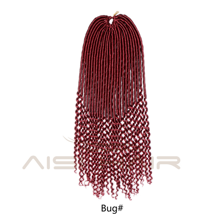 Aisi Hair Goddess Faux Locs Crochet Braids Hair Extensions Synthetic Curly End Faux Locks Braids Hairpieces for Black Women