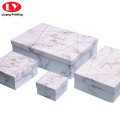 Marble Design Paper Gift Box with Ribbon Bow