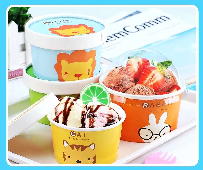 Custom Printed Disposable Paper Ice Cream Cup Choose The Size for Your Cup