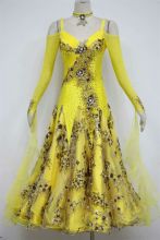 Yellow Competition dance costumes