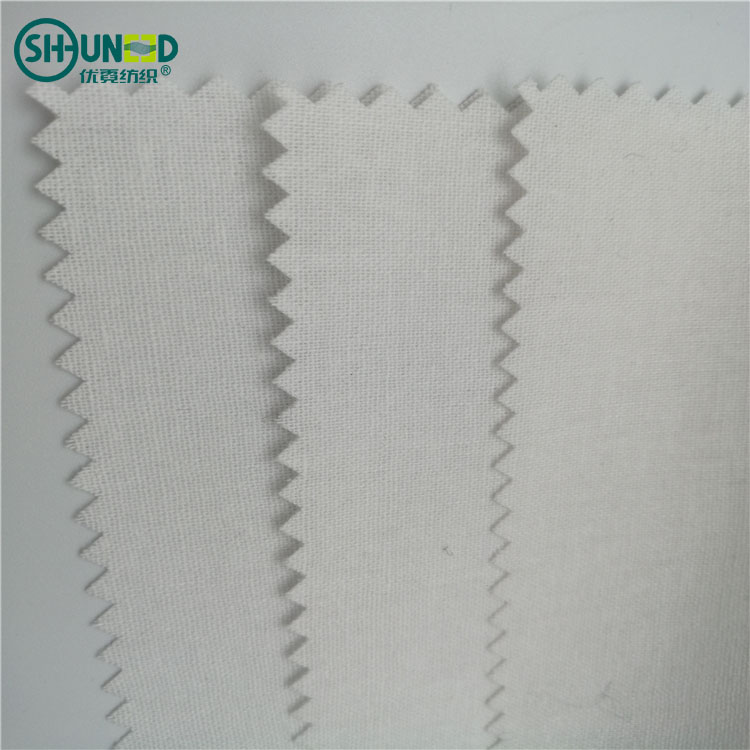 100% Cotton Garment white woven shirt collar fusible interlining