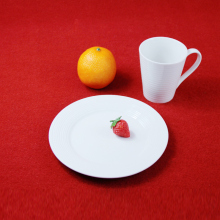 16PCS Simple Embossed Design Ceramic Tableware