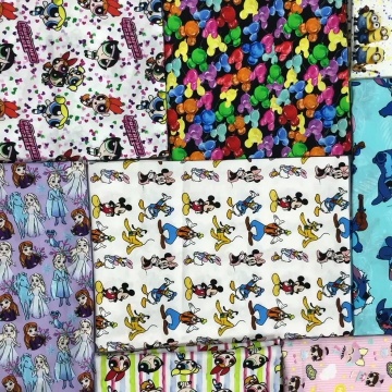 Custom Digital Print Fabric Children Cartoon Terry Fabrics