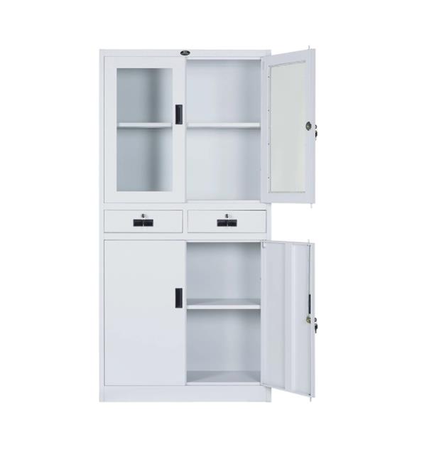 家电柜中间两件式家电钢制文件柜带玻璃门医院家具