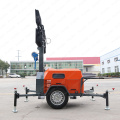 Mobile Light tower with Diesel/Gasoline Generator 7M Mobile Lighting Machinery LED Portable Light