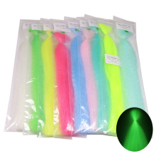 Glow and Flash Synthetic Tying Fiber for Saltwater Jig Hooks & Fly Fishing Streamers (9 Colors)