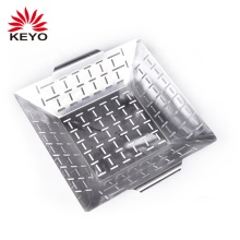 Barbeque Tool Set Stainless Steel Topper Wok Bbq Grill Bbq Vegetable Basket Wok For Grilling