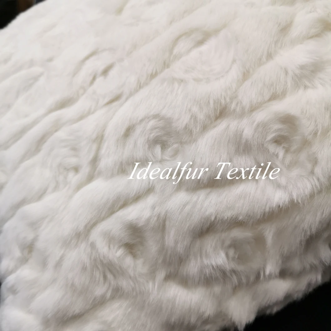 Embossed Rabbit Fur Pillow for Sofas and Beds