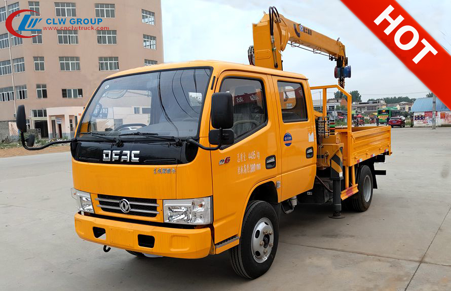 العلامة التجارية الجديدة DFAC Double Cabin Cargo Crane Truck