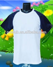 sublimation heat transfer men's polyester raglan T-shirt