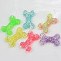 Wholesale Newest Design Blend Transparent 3D Bone Flat Back Colorful Colors Clear Resin Bead for Baby Kids Craft DIY