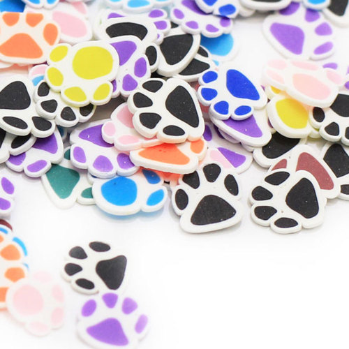 Mixed Color Cartoon Bear Claw Slice Polymer Clay Slice Mud Clay Slime Filling Animal Footprint For Nail Art DIY Decor