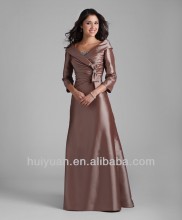 Taffeta A-line Elegant Long Sleeve Evening Dresses