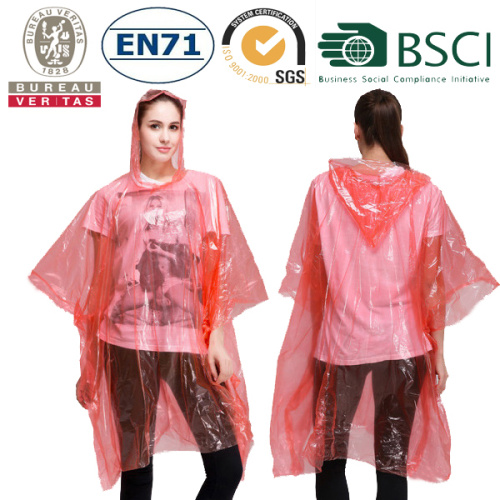 Ponchos de lluvia PE coloridos para adultos