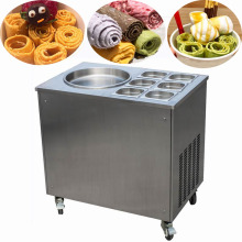 rolling ice cream machine with topping storages