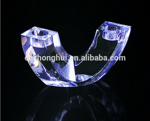 2016 new products of U shape crystal candle holder for gifts