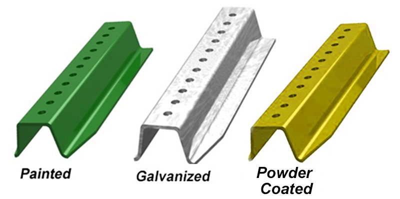 Perforated Steel Power Coated U Channel Sign Post with Superior Resistance to Wind