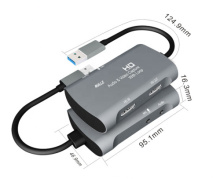 High-Definition Videocapture Card: USB 2.0 with Mic Input for Phone Games, Live Streaming & TV Looping