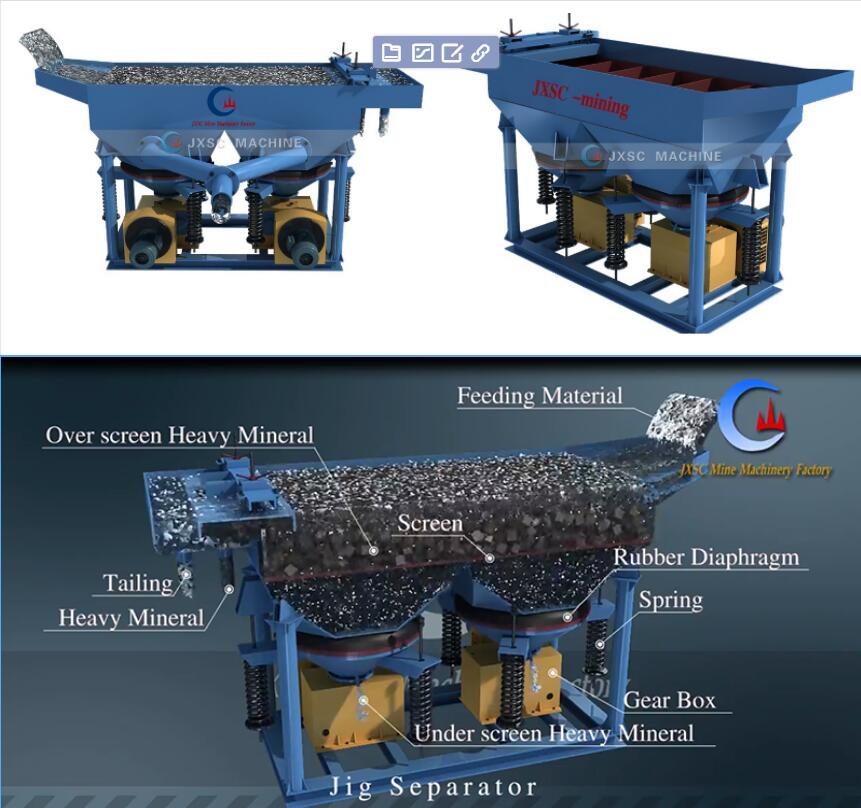 JXSC Gold Processing Plant Gold Jigging Concentrator Mining Separator Jig Machine