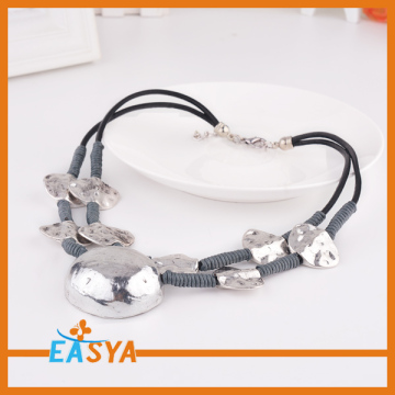 Interchangeable Pendant Necklace Leather Rope Necklace