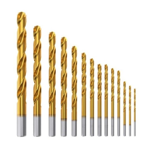 14pcs Titanium Drill Bit set dengan tip khusus