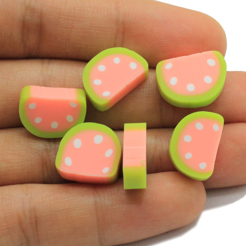 Leuke Ontwerp 3D Watermeloen Kawaii Ambachten Cabochons 15 * 10 * 5mm Plat Polymeer Klei Stickers Goedkope DIY Decoratie Accessoires