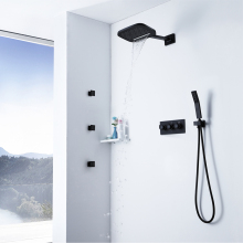 Hot Cold Black Shower Faucet with Body Jet