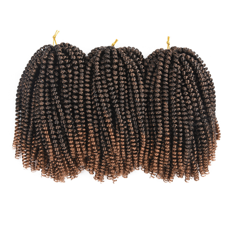 Julianna Wholesale Kanekalon Spring Curl Twist Ombre Braids 100% Synthetic Fluffy Kenya Extensions Crochet Braiding Braid Hair