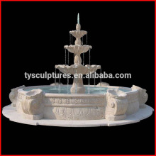 Outdoor natural 3 tier travertine stone water fountain garden fountain sculptures