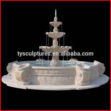Outdoor natural 3 tier travertine stone water fountain garden fountain sculptures