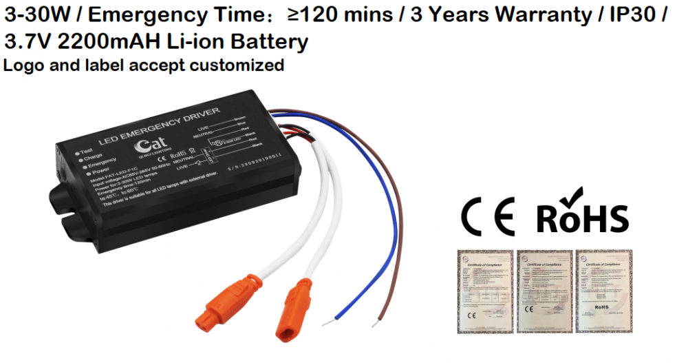 Fuente de alimentación de emergencia LED profesional