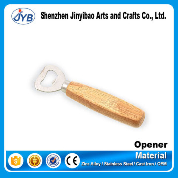 Wholesale good quality cheap wood handle bottle opener with engraved logo