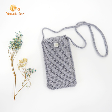 Petit sac pour téléphone portable fait main au crochet