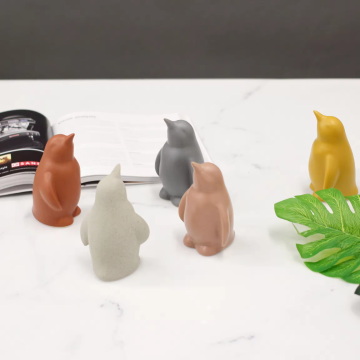 Adorable Ceramic Penguins Figurine: Lifelike Porcelain Desktop Ornament