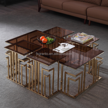 Stainless Steel Coffee Table Set for Indoor Home Use