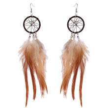 New Cool Punk Feather Women's Long Tassel hook Earrings