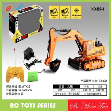 1:18 scale 9 channel Remote control construction excavator toys RC toys
