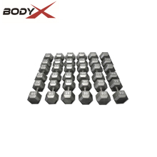 Solid Hex Dumbbell Set Includes