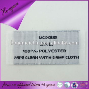 Cheap garment blank clothing labels polyester wash labels for clothing