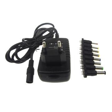 Adaptador de cargador de pared portátil 24W-12V-2A con puntas de 8-DC