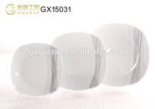 GUIXIN 18-piece Summer sun Pottery plate, Service for 6, Black Lines