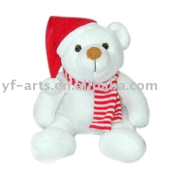 Xmas Polar Bear toy,Plush toy,Polar bear toy,Xmas bear toy