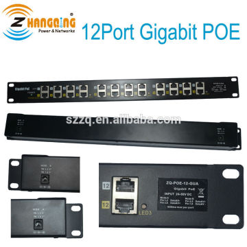 PoE Panel 48v 12-port Gigabit POE injector