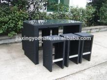 Outdoor furniture PE rattan bar table and chair set