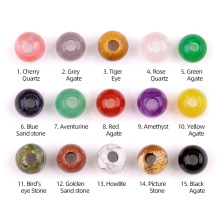 Gemstone 8mm Round Beads with 2.0mm Hole Natural Stone Loose Beads with Big Hole for DIY Jewelry Making